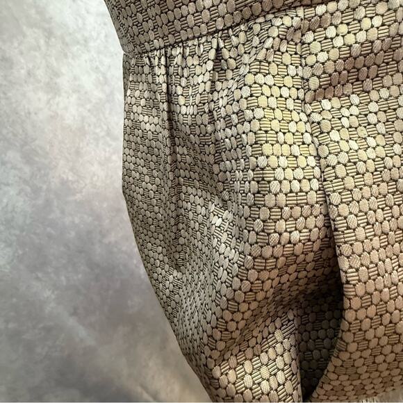 Chic Black Gold Sheer Illusion Metallic Boutique Midi Formal Dress with Pockets - Picture 9 of 12